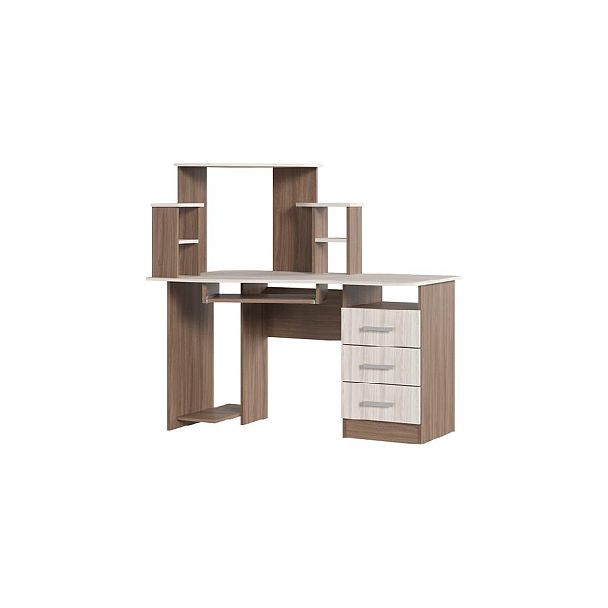 СТОЛ КОМПЬЮТЕРНЫЙ №1 (1,3х1,3х0,8) шимо темный/шимо светлый - Вид 1