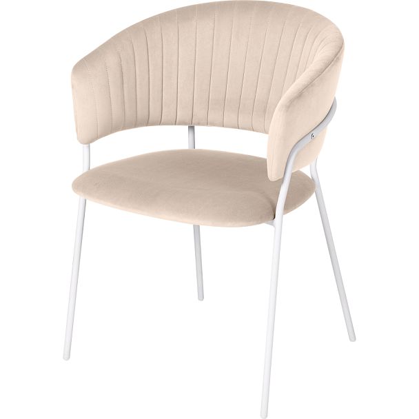 Комплект кухонных стульев Даксон кремовый велюр/белый, 2 шт. - Вид 1