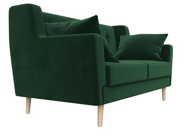 Прямой диван Брайтон 2 (полностью велюр зеленый) - Вид 3