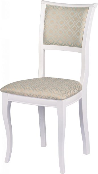 Комплект деревянных стульев с мягким сиденьем Камир Белый/Бирюзовый жаккард, 2 шт. - Вид 1