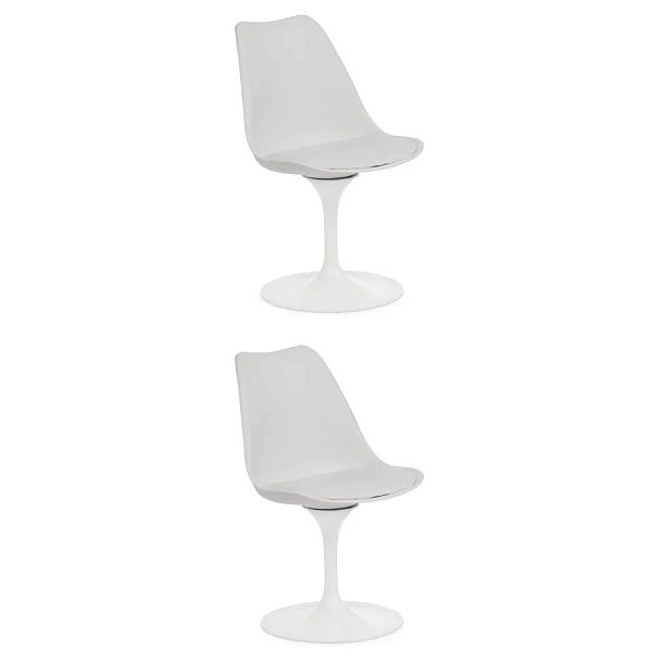 Стул Тулип Фэшн Чаир/Tulip Fashion Chair (мод.109), металл/пластик/PU, белый / белый - Вид 10