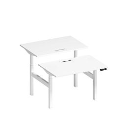 Рабочая станция на электроприводе с заглушками Elevo А2 БГ 101 БП белый премиум / белый гладкий - Фото предпросмотра