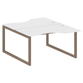 Metal System Quattro Р. ст. криволинейная на О-образном м/к 50БО.РАС-СА-2.2 Белый/Мокко металл 1400*1835*750 - Фото предпросмотра