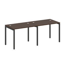 Metal System Quattro Р. ст. на 2 раб. места на П-образном м/к 40БП.СМ-2.1 Венге/Антрацит металл 2000*720*750 - Фото предпросмотра