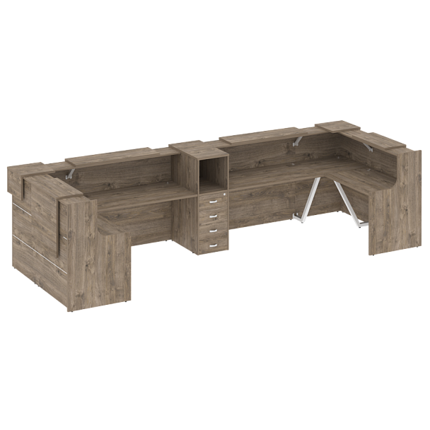 Ресепшн П-образный "Onix" O.R-K-37 тиквуд темный - Вид 1