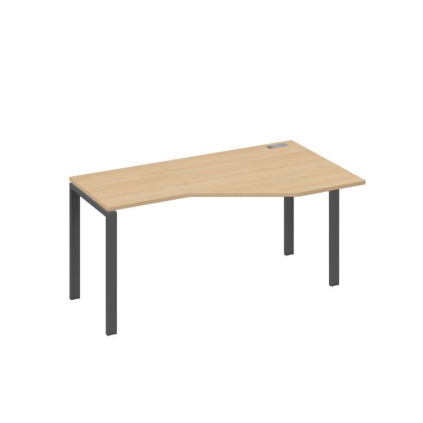 Стол эргономичный правый "Техно" на металлокаркасе UNO A4 А4 Б1 056 БП натуральный дуб / металлокаркас антрацит - Вид 1