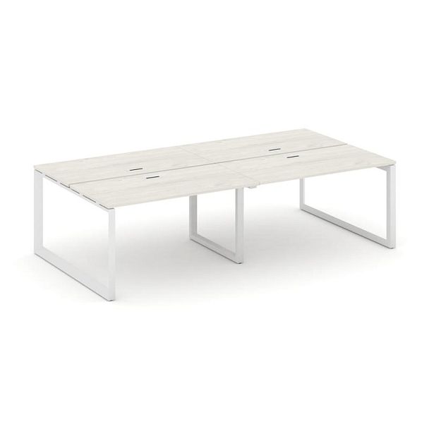 Style Project Next Рабочая станция двухсторонняя SN-59O.DRS-041 Дуб Наварра/Металл Белый/Белый Заглушка 1960*1432*750 - Вид 1
