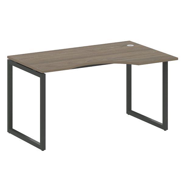 Metal System Quattro Стол криволинейный правый на О-образном м/к 40БО.СА-2 (R) Вяз/Антрацит металл 1400*900*750 - Вид 1