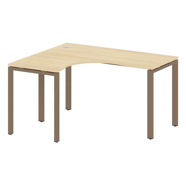 Metal System Стол криволинейный левый на П-образном м/к БП.СА-3 (L) Акация/Мокко металл 1400*1200*750 - Вид 1