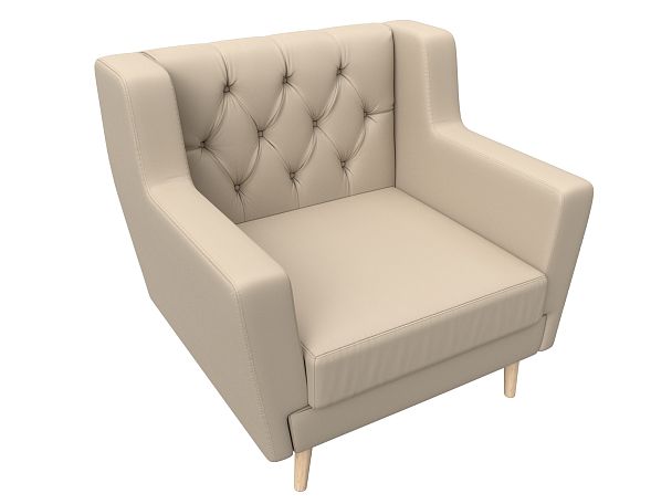 Кресло Брайтон Люкс (полностью экокожа бежевая) - Вид 5