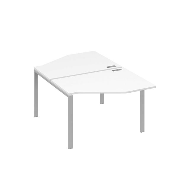 Рабочая станция опоры UNO со столами Техно (2х120) A4 А4 Б1 186 БП белый премиум / металлокаркас серый - Вид 1