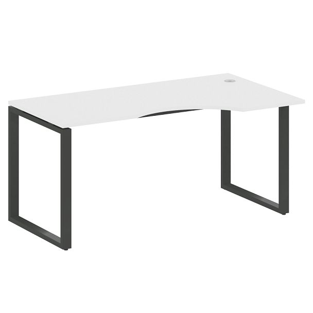 Metal System Стол криволинейный правый на О-образном м/к БО.СА-1 (R) Белый/Антрацит металл 1600*900*750 - Вид 1