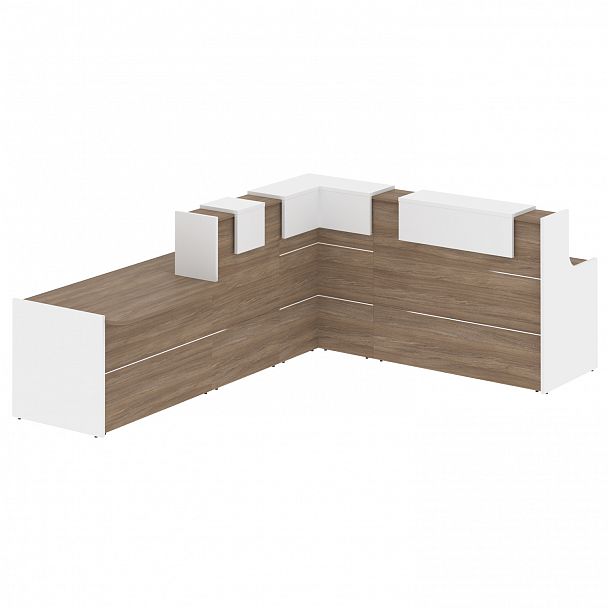 Ресепшн Г-образный "Onix" O.R-K-34 дуб аризона/белый - Вид 2