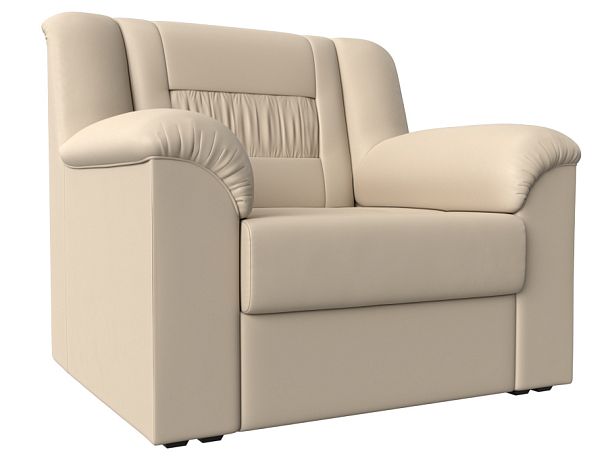 Кресло Карелия (полностью экокожа бежевая) - Вид 1