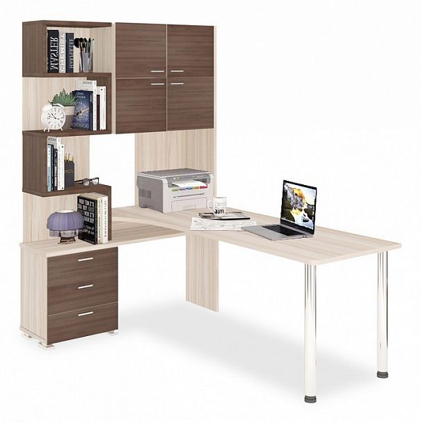 Стол компьютерный Домино СР-500М/190 Карамель/Шамони левый - Вид 1