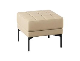 Пуф Everprof Delta одноместный Металл Черный Экокожа Бежевый - Фото предпросмотра