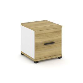 Concept Шкаф 1 узкая секция, 1 ниша CN.STU-113 B Дуб Винченцо/Белый Бриллиант/Металл Черный 420*420*450 - Фото предпросмотра