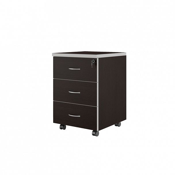 Тумба подкатная с 3 ящиками Zoom 43x47x64,2 тёмный дуб - Вид 1