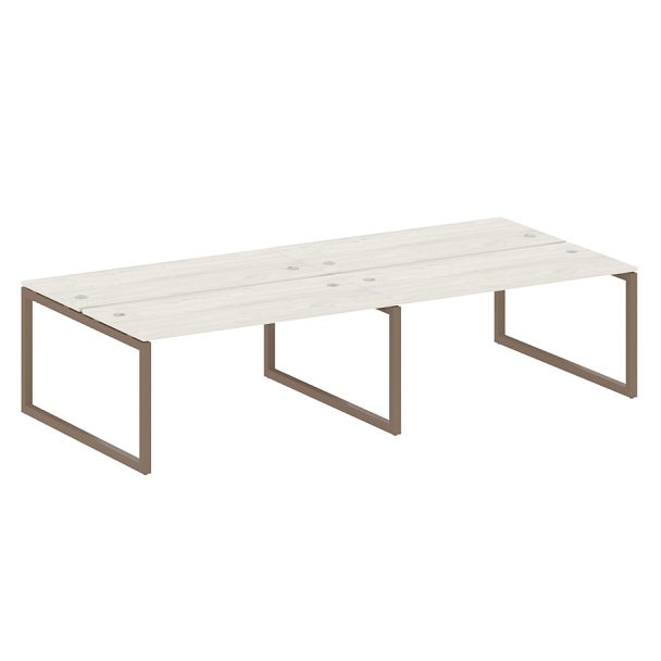 Metal System Quattro Р. ст. на 4 раб. места на О-образном м/к 50БО.СМ-4.4 Дуб наварра/Мокко металл 3200*1475*750 - Вид 1