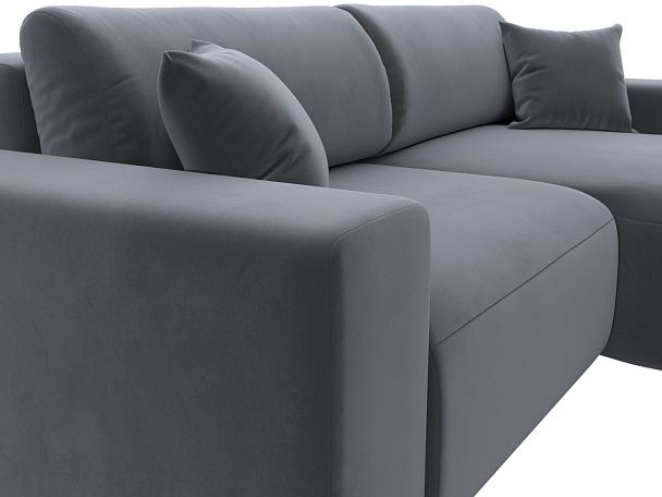 Диван угловой Лига-036 Классик правый угол Велюр серый - Вид 4