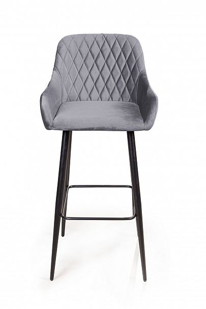Стул барный Robert, бархат светло-серый 26 - Вид 2