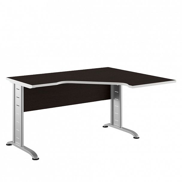 Рабочая станция правая Metal Swift 140x120x75 тёмный дуб - Вид 1