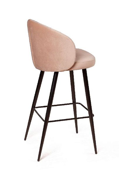 Стул барный Mont Blanc, бархат бежевый 5 / черный конус - Вид 5