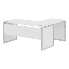 Стол угловой XQPCT 1615 Белый/Алюминий 1600х1500х750 XTEN-QP - Фото предпросмотра