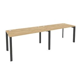 Onix Рабочая станция на П-образном м/к O.MP-RS-2.3.7 Тиквуд светлый/Антрацит металл 2760*720*750 - Фото предпросмотра