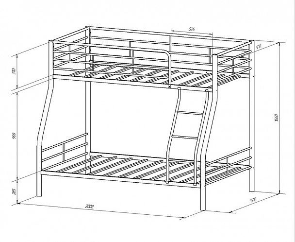 Двухъярусная кровать "Гранада-2Я" слоновая кость - Вид 3
