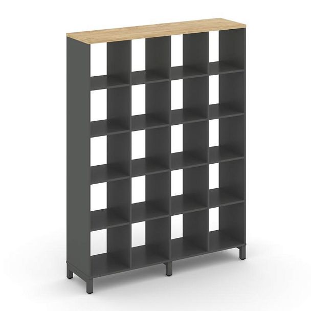 Style Project Каркас стеллажа 5 яр. SN.KS-540 Антрацит/Тиквуд Светлый/Металл Антрацит 1488*400*1982 - Вид 1