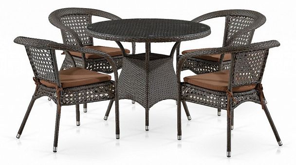 Набор уличный Лион-1A T220CT/Y32-W53 Brown 4Pcs (4+1) - Вид 1