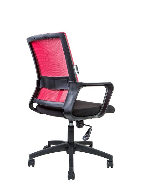 Кресло офисное / Бит LB / черный пластик / красная сетка / черная ткань - Вид 4