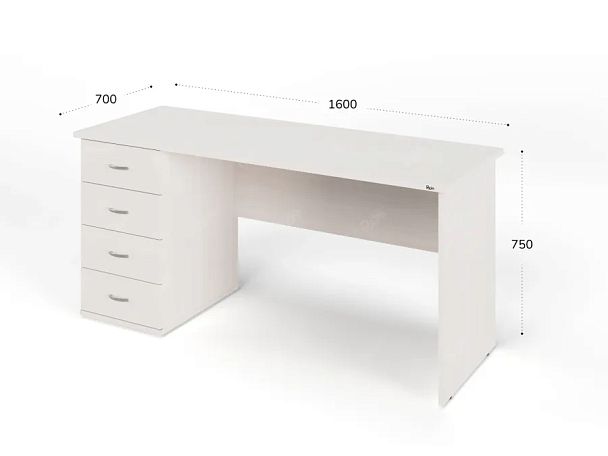 ЛАЙТ / LIGHT RLG008-16x7L Однотумбовый стол 160x70x75 Дуб Молочный - Вид 3