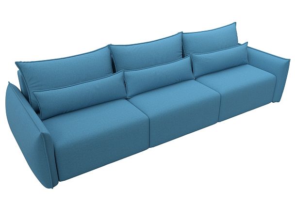 Диван прямой Лига-051 НПБ Лонг Рогожка голубой - Вид 6