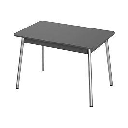Стол Лион 1 ЛДСП (Подстолье косое хром(мет)) НЕ ВЫБИРАТЬ Графит - Фото предпросмотра