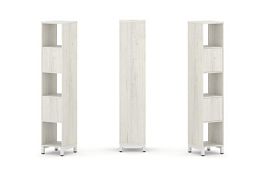 Стайл Проджект Набор стеллажа 1 сторон., 5 яр. SN.NS-511 Дуб Наварра/Металл Белый 387*400*1982 - Фото предпросмотра