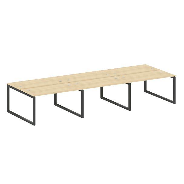 Metal System Quattro Р. ст. на 6 раб. места на О-образном м/к 50БО.СМ-6.3 Акация/Антрацит металл 4200*1475*750 - Вид 1