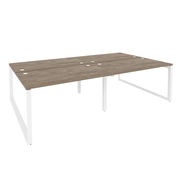 Onix Рабочая станция на О-образном м/к O.MO-D.RS-4.3.8 Тиквуд темный/Белый металл 2760*1635*750 - Вид 1