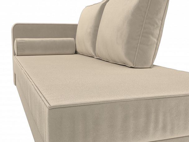 Кушетка Прайм левый (полностью микровельвет бежевый) - Вид 4