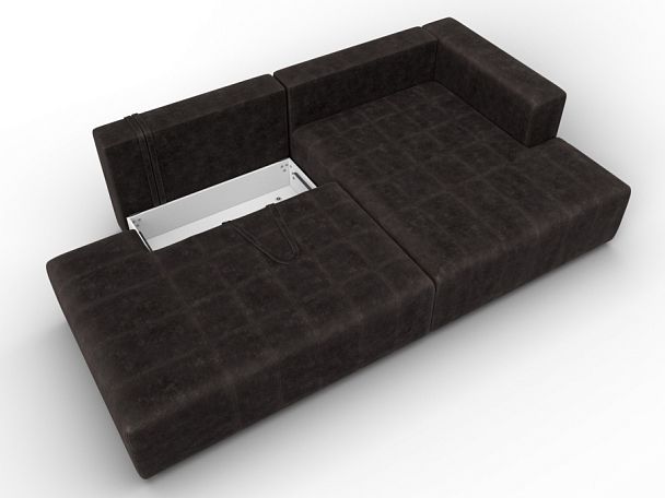 Диван угловой Лига-103 НПБ угол правый Велюр коричневый - Вид 7