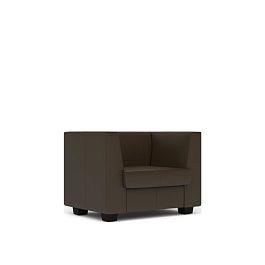 Кресло мягкое Миларго экокожа коричневая CN1116 - Фото предпросмотра