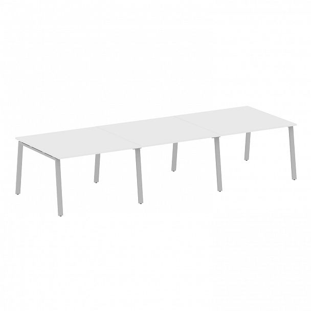 Стол для переговоров "Metal System" БА.ПРГ-3.2 белый/серый - Вид 1