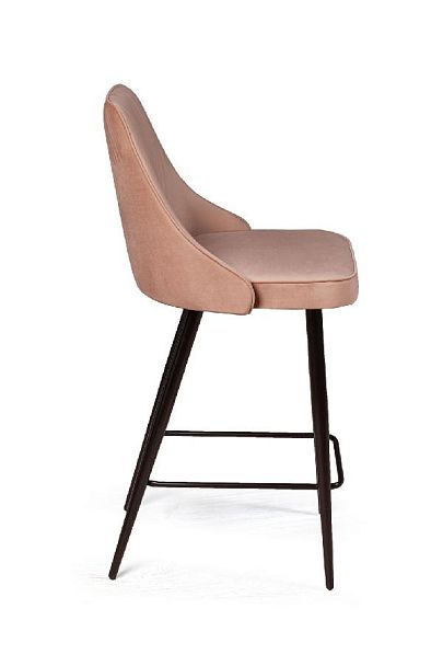 Стул полубарный Berg, бархат бежевый 5/ чёрный конус - Вид 3