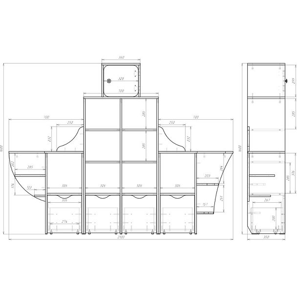 Стеллаж Кораблик, цветной - Вид 3