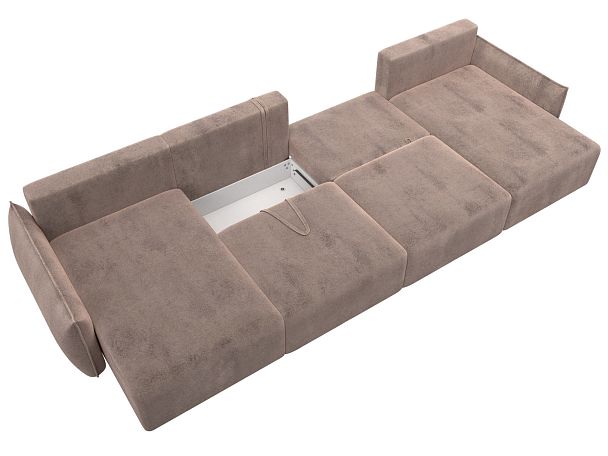 Диван П-образный Лига-051 НПБ Лонг Велюр бежевый - Вид 8