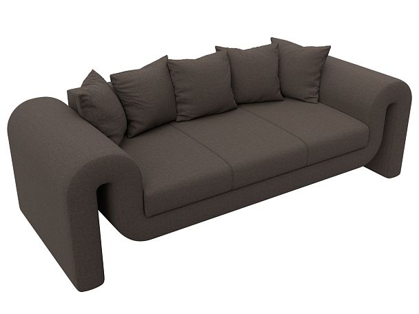 Диван прямой Волна Рогожка коричневый - Вид 5