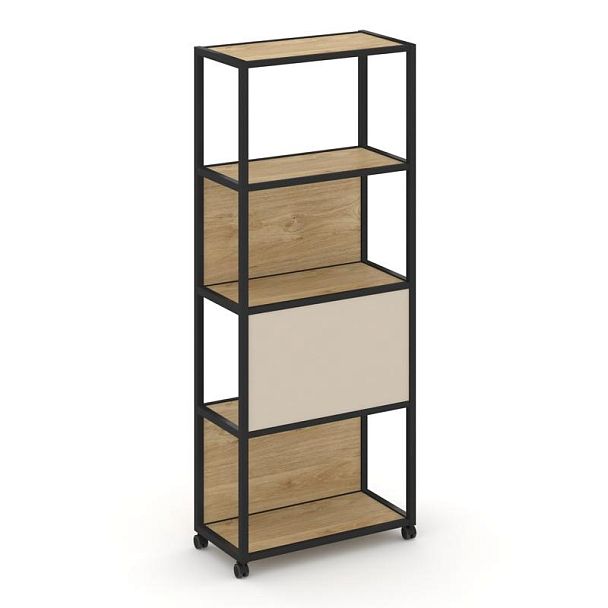Shelf Mobile Стеллаж 5 уровней 1 секция VR.LT-STK-506.10 Тиквуд Светлый/Металл Черный/W-04 1000*400*2000 - Вид 1
