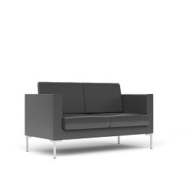 Диван 2-местный Берлин Бр. 004.01 экокожа темно-серая CN1118 - Фото предпросмотра