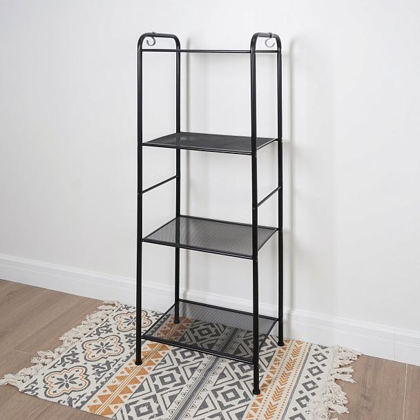 Стеллаж на металлокаркасе "Валенсия-14", 455х300х1205 мм, 4 полки, черный, СТВ14 Ч - Вид 6